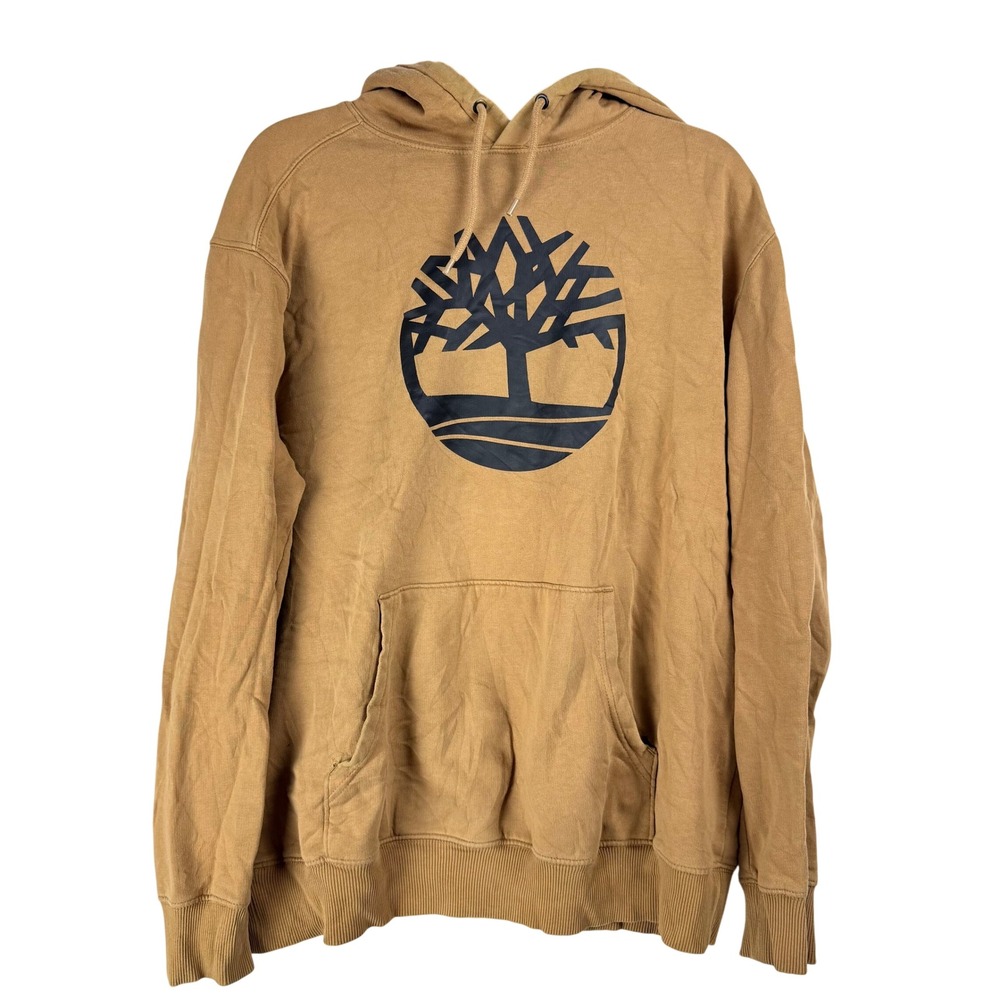 Timberland Hoodie Mens Large Wheat Tan Logo Pullover TB0A2BJH Gorpcore Workwear